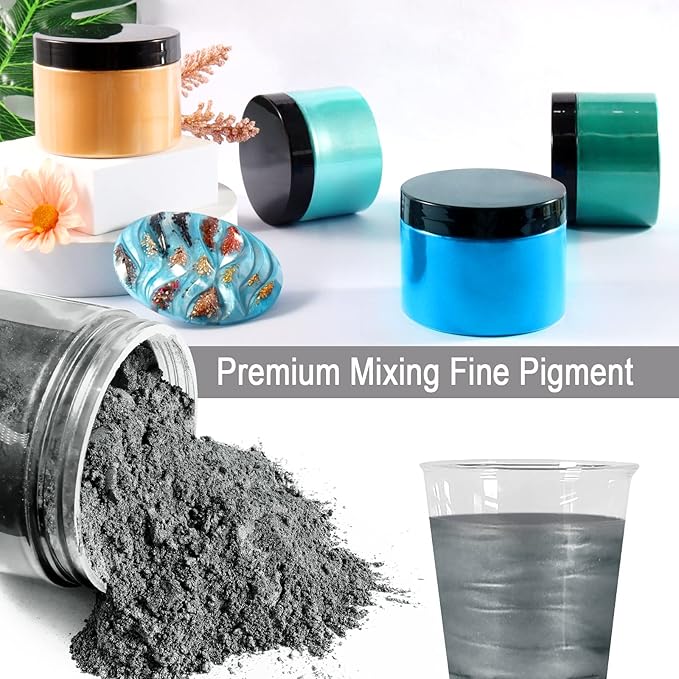 Ceya Mica Powder, 5.3oz/ 150g Charcoal Grey Pearlescent Effect Colorant Pigment - Image 4