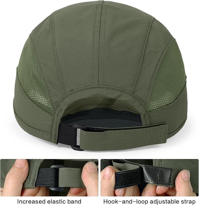 HH HOFNEN Quick Dry Baseball Cap Unstructured Running Cap Water-Resistant UPF 50+ Mesh Golf Sun Hats for Men Women