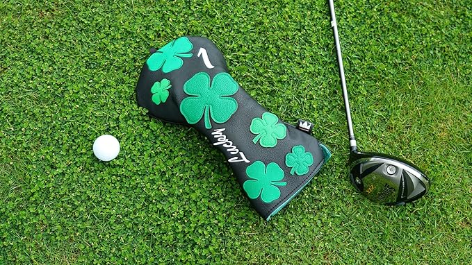 Craftsman Golf Green Lucky Clover Driver Wood Hybrid Headcover Blade Mallet Putter Cover for Scotty Cameron Taylormade Odyssey Also for Custom Version with Your Name Stitched