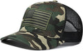 American Flag Trucker Hat, Patriotic Baseball Cap for Men & Women, Breathable Mesh Adjustable Snapback, USA Flag Patch