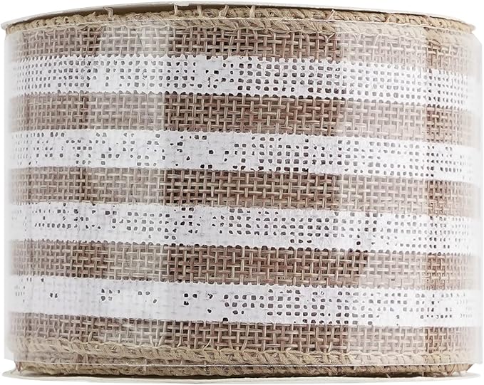 MEEDEE Burlap Wired Ribbon - Image 9