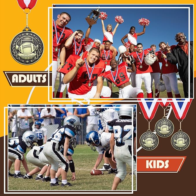 Misdary 12 Pack Medals with Neck Ribbons Team Participation Trophies for Kids Sports Awards Party Favors for Sports Competitions Celebration Gift