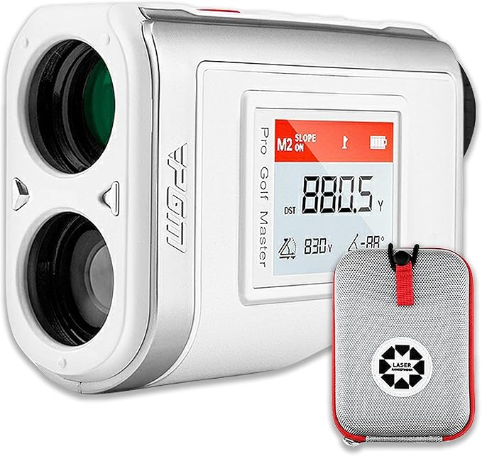 PGM Golf Rangefinder with Slope, Red/Green OLED Display & 7X Magnification Laser Range Finder, 600/1300 Yards Golf Distance Finder with Pin Lock Vibration, Magnetic Mount & Type-C Rechargeable