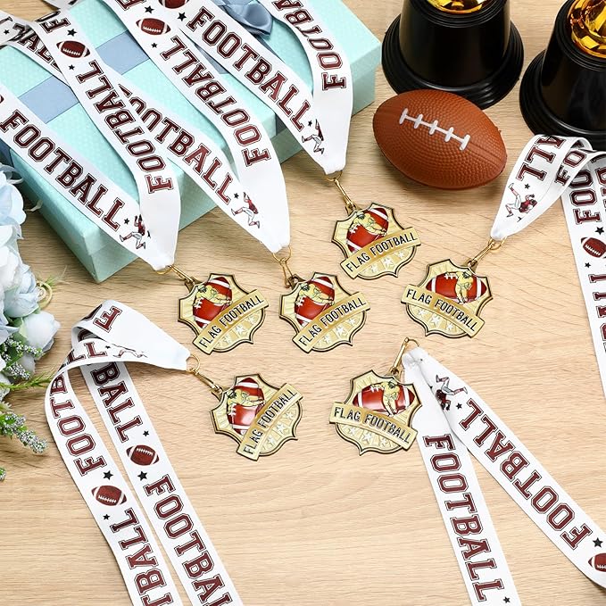 Ecation Medals with Neck Ribbons Soccer Awards Medals Baseball Team Awards Softball T-Ball Flag Football Trophy for Kids Sports Competitions Celebration Gift
