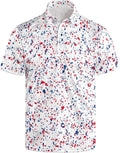 Golf Polo Shirts for Men Funny Print Short Sleeve Golf Shirts Performance Golf Polos