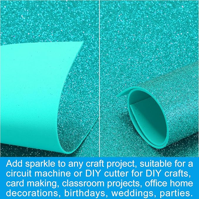 PATIKIL 2mm Thick Non Adhesive Glitter Foam Sheet 16x24inch Blue Green - Image 5