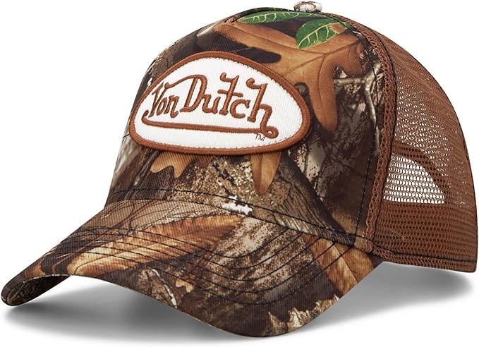 Von Dutch Men & Women’s Baseball Cap - Adjustable Snapback Canvas Hat with Curved Brim Structured Logo Patch Vintage Style