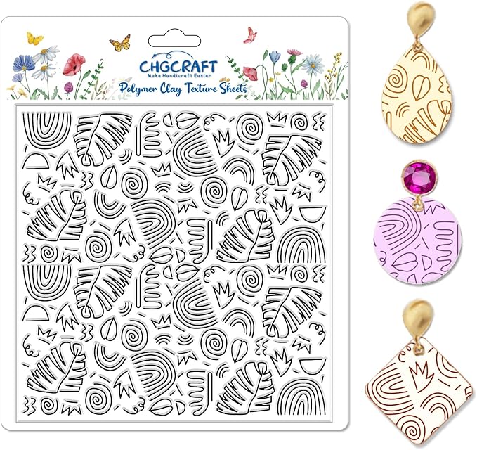 CHGCRAFT Bohemian Graphics Polymer Clay Texture Sheets Doodle Style Silicone by chgcraft