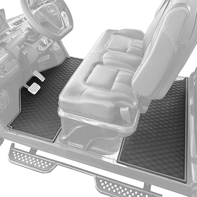 Xtreme MATS Evolution D5 Golf Cart Floor Mat Set - Rubber Double Diamond Design - Fits DMAX, D5, 2+2, 4F, 6F, Including Evolution Maverick and Ranger Trims
