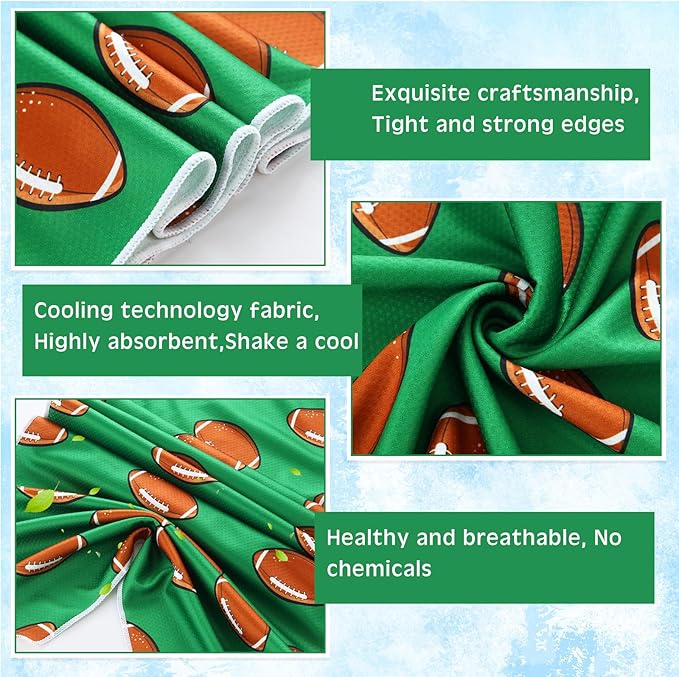 FuWeave 12 Pcs Cooling Towel 40 x 12 Inch Basketball Baseball Football Volleyball Soccer Softball Microfiber Fast Drying Towel for Gift Women Men