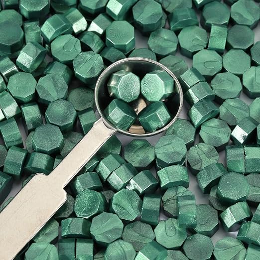 Yoption 360Pcs Metallic Green Sealing Wax Beads, Hexagon Wax Seal Beads - Image 2