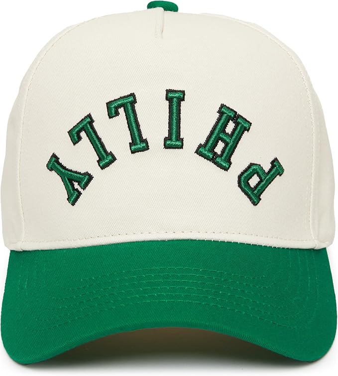 Funky Junque Upside Down City Trucker Hat for Men and Women – Unisex 3D Embroidered Gameday Baseball Cap, Retro Snapback Hats