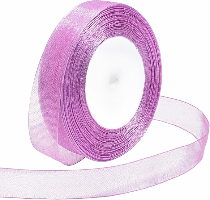 Ribbon for Gift Wrapping 3/4 inch Lavender Sheer Organza Ribbon for Flower by Loomeshribbonforcrafts%EF%BC%81