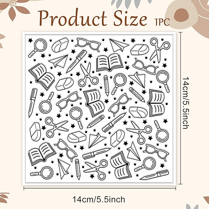CHGCRAFT School Elements Polymer Clay Texture Sheets Seamless Pattern Books - Image 2