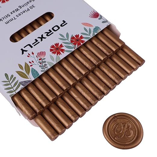30 Pieces 7mm Sealing Wax Sticks by PORXFLY