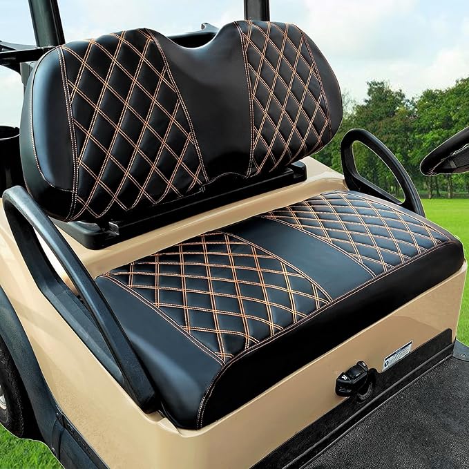 Golf Cart Diamond Seat Covers Kit, Fit for Club Car Precedent OEM Standard Front Seat Cushion, Golf Cart Vinyl Seat Cover, No Nails Required