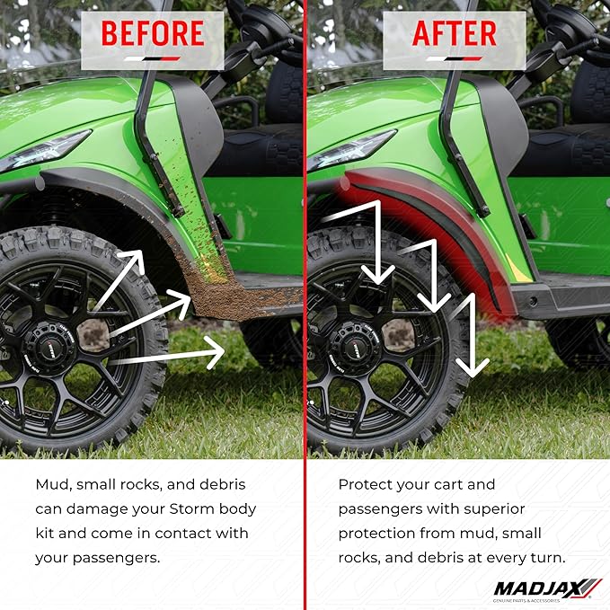 MADJAX Front Fender Flare Extensions for Storm Body Kit XSeries Golf Cart Models