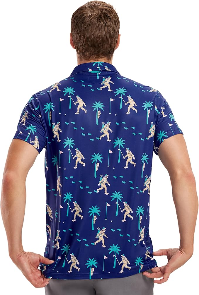 Tipsy Elves Men's Performance Golf Shirt - 4-Way Stretch, Quick Dry, Athletic Cut - Golf Polo