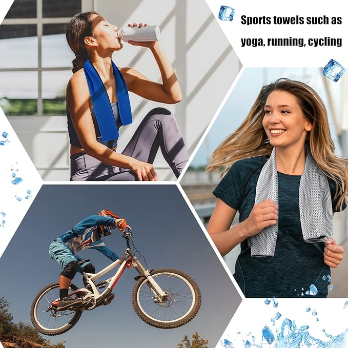 BBTO 100 Pack Cooling Towel - Microfiber Cold Sports Sweat Rags Neck & Face Breathable Ice Chilly Towel for Gym Yoga Golf Workout Beach Accessories