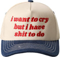 MIRMARU Two-Tone Vintage Canvas Trucker Hats for Men & Women, Adjustable Size Baseball Caps with Trendy Embroidered Design