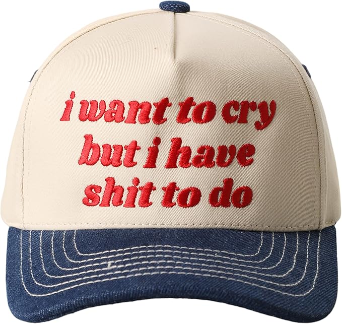 MIRMARU Two-Tone Vintage Canvas Trucker Hats for Men & Women, Adjustable Size Baseball Caps with Trendy Embroidered Design