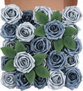 Artificial Flowers Foam Fake Roses 25pcs Series Blue Colors Roses by Unknown