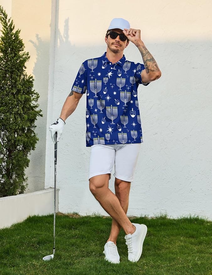 Mens Golf Shirts Golf Polo Shirts for Men Short Sleeve Polo Shirts Golf Gifts