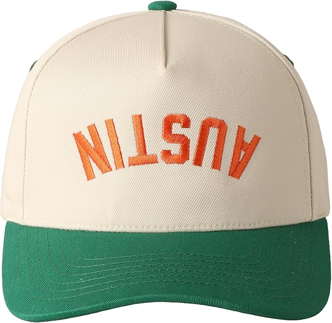 MIRMARU Two-Tone Vintage Canvas Trucker Hats for Men & Women, Adjustable Size Baseball Caps with Trendy Embroidered Design