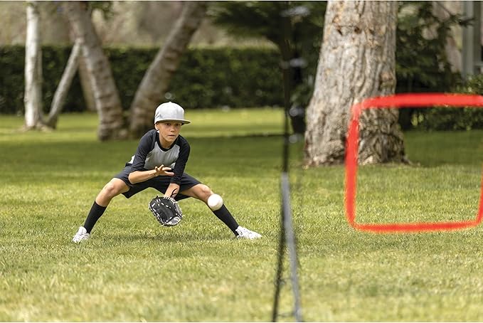 SKLZ PitchBack Baseball and Softball Pitching Net and Rebounder, Black/Red, 2' 9" x 4' 8"