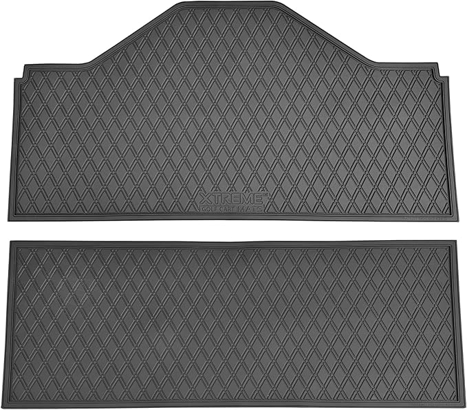 Xtreme MATS Evolution D5 Golf Cart Floor Mat Set - Rubber Double Diamond Design - Fits DMAX, D5, 2+2, 4F, 6F, Including Evolution Maverick and Ranger Trims