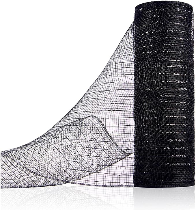 Anivia Deco Mesh Ribbon, 10inch x 30 Feet Each Roll Metallic Foil Mesh Ribbon by Anivia