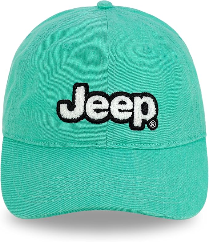 Jeep Women’s Ponytail Hat – Garment Washed Cotton Twill Baseball Cap, Chenille Logo, Adjustable Strap, Low Profile