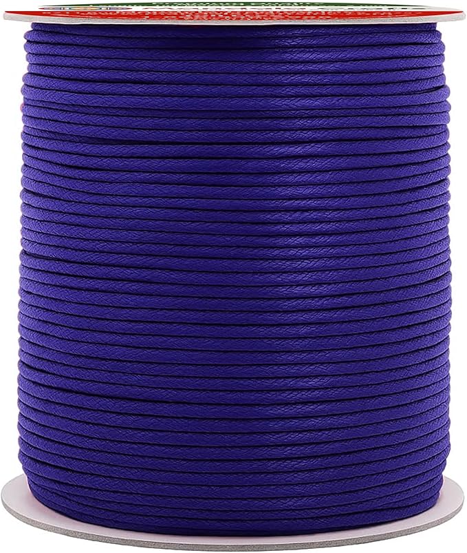 Mandala Crafts 2mm 109 Yards Dark Indigo Cotton Waxed Cord by MandalaCrafts