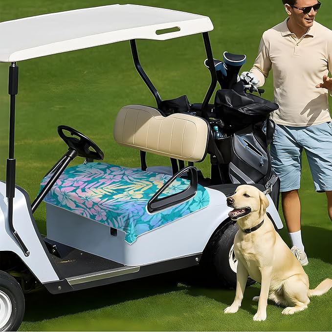Golf Cart Seat Covers Club Car Golf Cart Accessories for Men Women Golf Carts Seat Towel Blanket 2-Seat Golf Cart Decorations