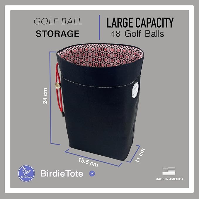 Golf Ball Practice Bag with Drawstring - 4 Dozen Ball Capacity Pouch for Chipping, Putting, & Driving Range | Durable Fairway & Range Accessories Organizer