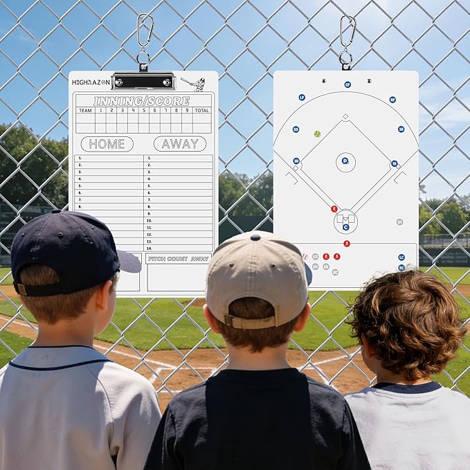 Magnetic Baseball Coach Clipboard, Dry Erase Coach Lineup Board, Premium Tactical Baseball Coaching Board with 40 Lineup Cards and Marker, Dugout Display Softball Coaching Accessories