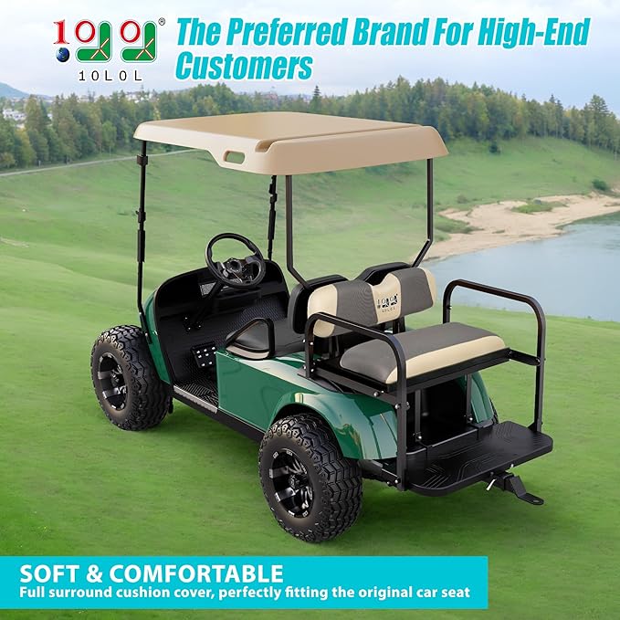10L0L Universal Golf Cart Rear Seat Cover Dress UP Older Golf Cart Durable Breathable Material Fit Like a Glove for Yamaha EZGO and Club Car, Easy to Install