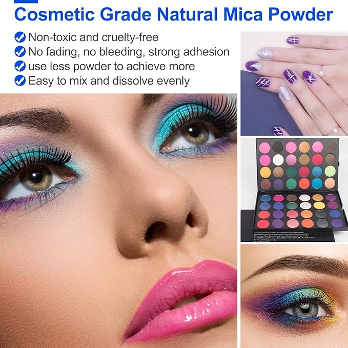 Mica Powder, 7.05OZ（200g）, Sparkling White Mica Powder Pigment - Image 6