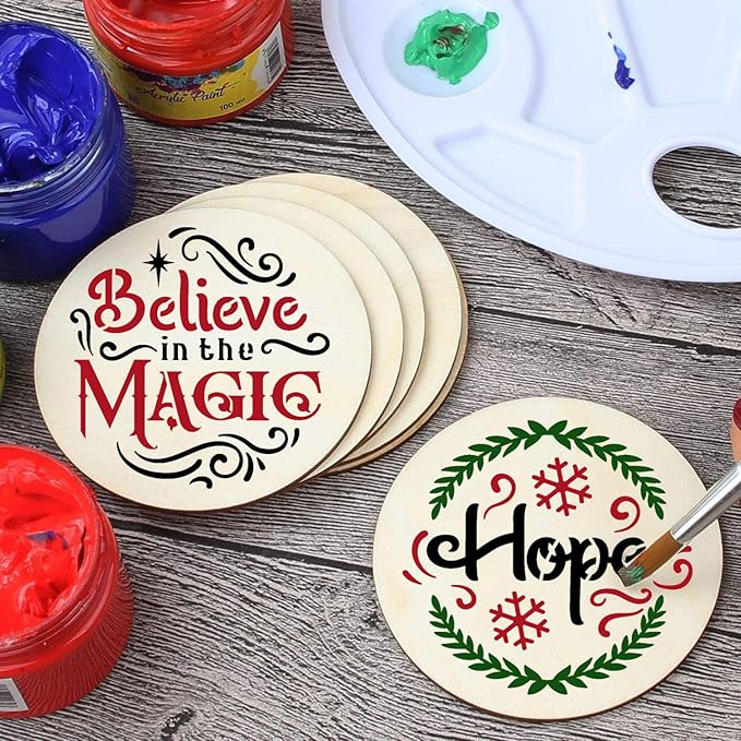 Small Christmas Stencils for Painting on Wood 4inch, Christmas Stencil Xmas - Image 7