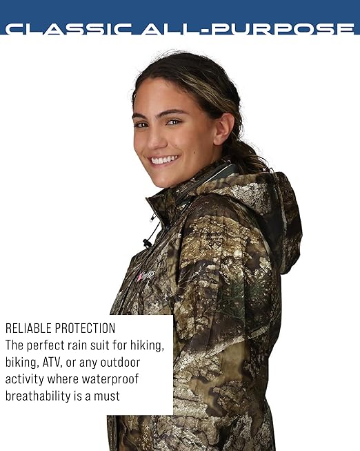 FROGG TOGGS Women's Classic All-Purpose Waterproof Breathable Rain Suit, Realtree APX, Small