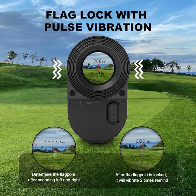 Mileseey GPF12 Golf Rangefinder with Slope - 1100 Yards Laser Range Finder with 7.5° Wide View, Golf Scope Distance Finder 6X Magnification 0.1s Flag Pole Locking Vibration USB C Rechargeable
