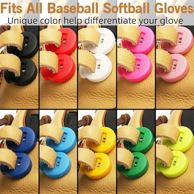 AliBall Glove Locks Baseball, Glove Lace Locks 8 Pack, Never Need Thying Knots Again, Fits All Baseball and Softball Gloves