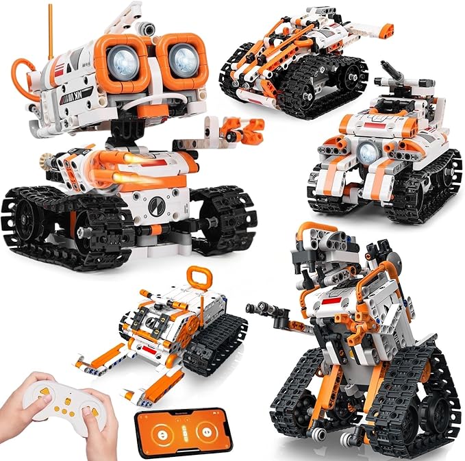 STEM Robotics Kit for Kids Ages 8-12 8-14+, 5-in-1 Remote/APP Control Coding by PIVONAX