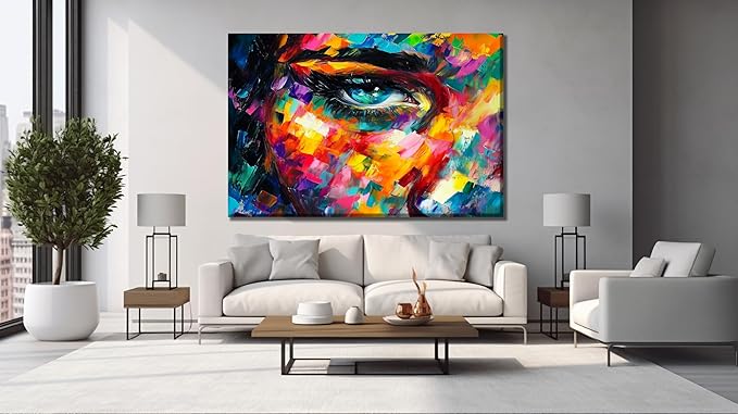 SpiritualHands Women Eye Glass Wall Art Oil Painting - Image 3