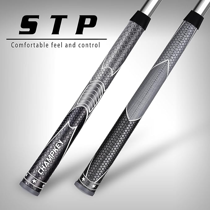 CHAMPKEY Comfortable Polyurethane Golf Grips 13 Pack - Multi Texture Control Golf Club Grips - Come with Full Repair Kits