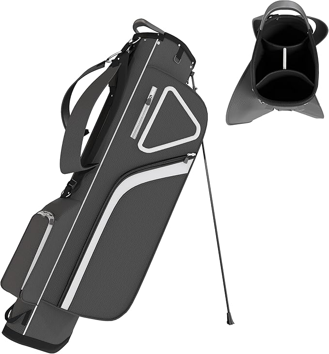 Ultra-Lite Golf Stand Bag - 3 Lbs, 4 Way Divider Portable Golf Club Carry Bag, Water-Repellent Golf Travel Case with Rain Hood, Golf Gifts for Men and Women