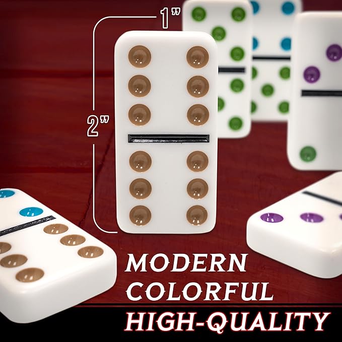 Front Porch Classics | Mexican Train Domino Set in Wooden Collector Box from - Image 6