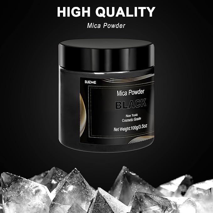Black Mica Powder Pigment -Cosmetic Grade Metallic Mica Powder - Image 8
