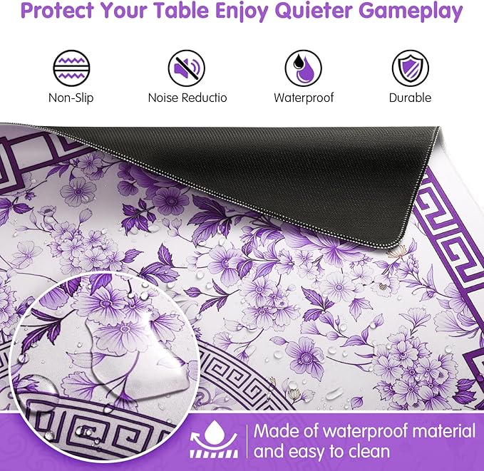 Mahjong Mat for Table 33x33 Inch, Noise-Reducing American Mahjong Mat, Mahjong - Image 4