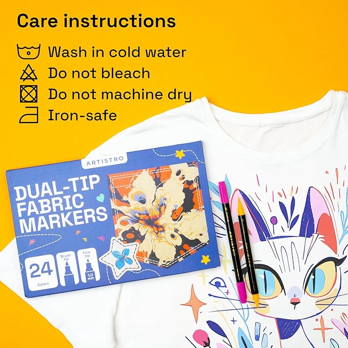 ARTISTRO 24 Dual-Tip Fabric Markers - Image 7